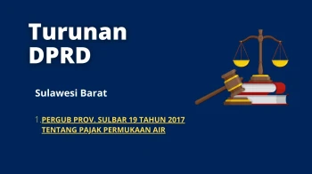 Sulawesi Barat 1 PERGUB PROV SULBAR 19 TAHUN 2017 TENTANG PAJAK PERMUKAAN AIR