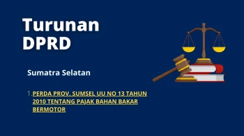 Sumatera Selatan 1 PERDA PROV SUMSEL UU NO 13 TAHUN 2010 TENTANG PAJAK BAHAN BAKAR BERMOTOR